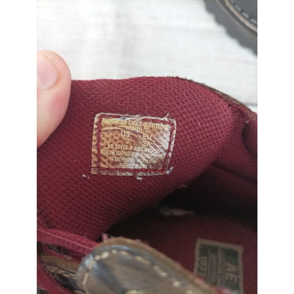 Vintage American Eagle Womens Lug Sole Boots Size 7 Brown - Picture 9 of 9